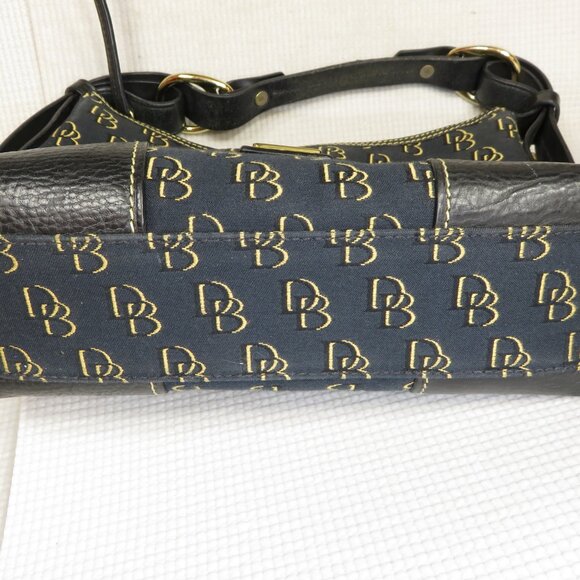 Dooney & Bourke DB Vintage Nikki Black Gold Signature Logo Shoulder Satchel Bag - Picture 3 of 14